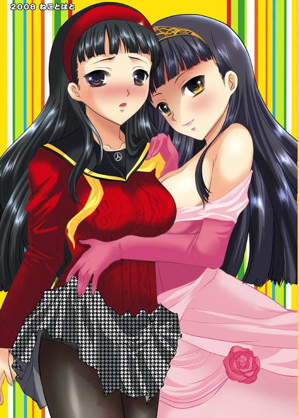 amagi yukiko and shadow yukiko (persona and 1 more) drawn by hatoya_mameshichi