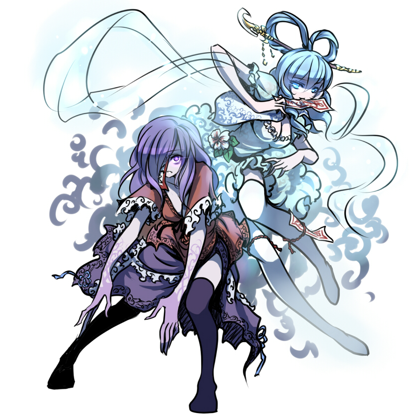kaku seiga and miyako yoshika (touhou) drawn by joey_(lilinjunyi)