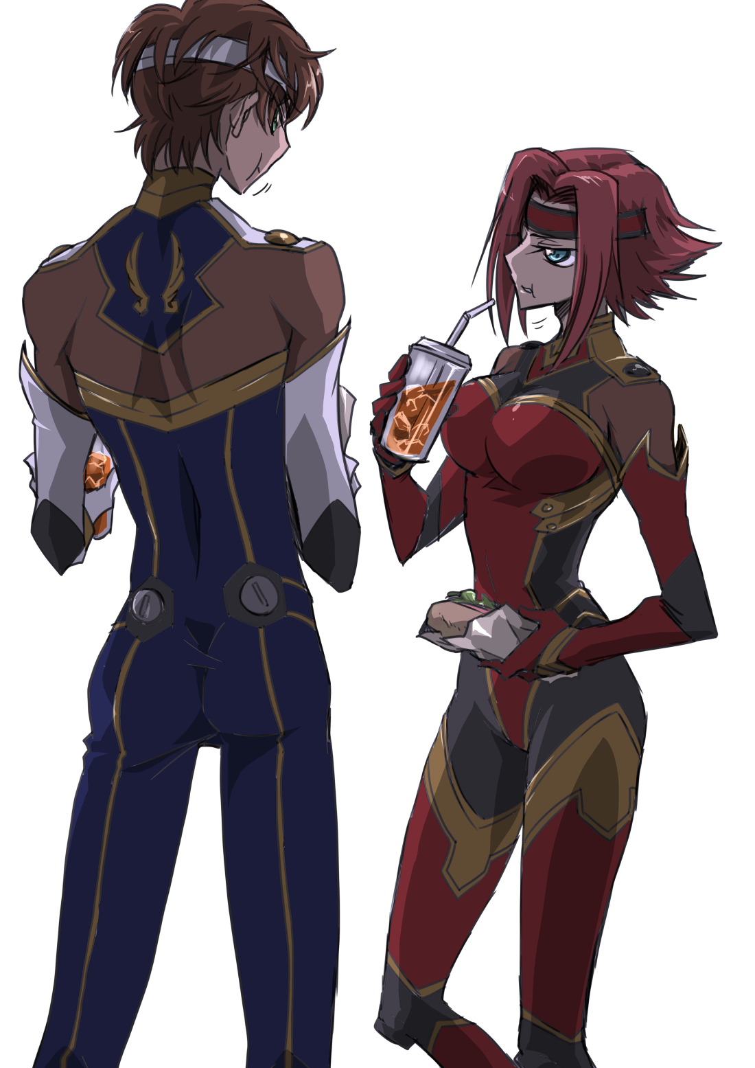 Kallen Stadtfeld And Kururugi Suzaku Code Geass Drawn By Nuts Takahashi Danbooru