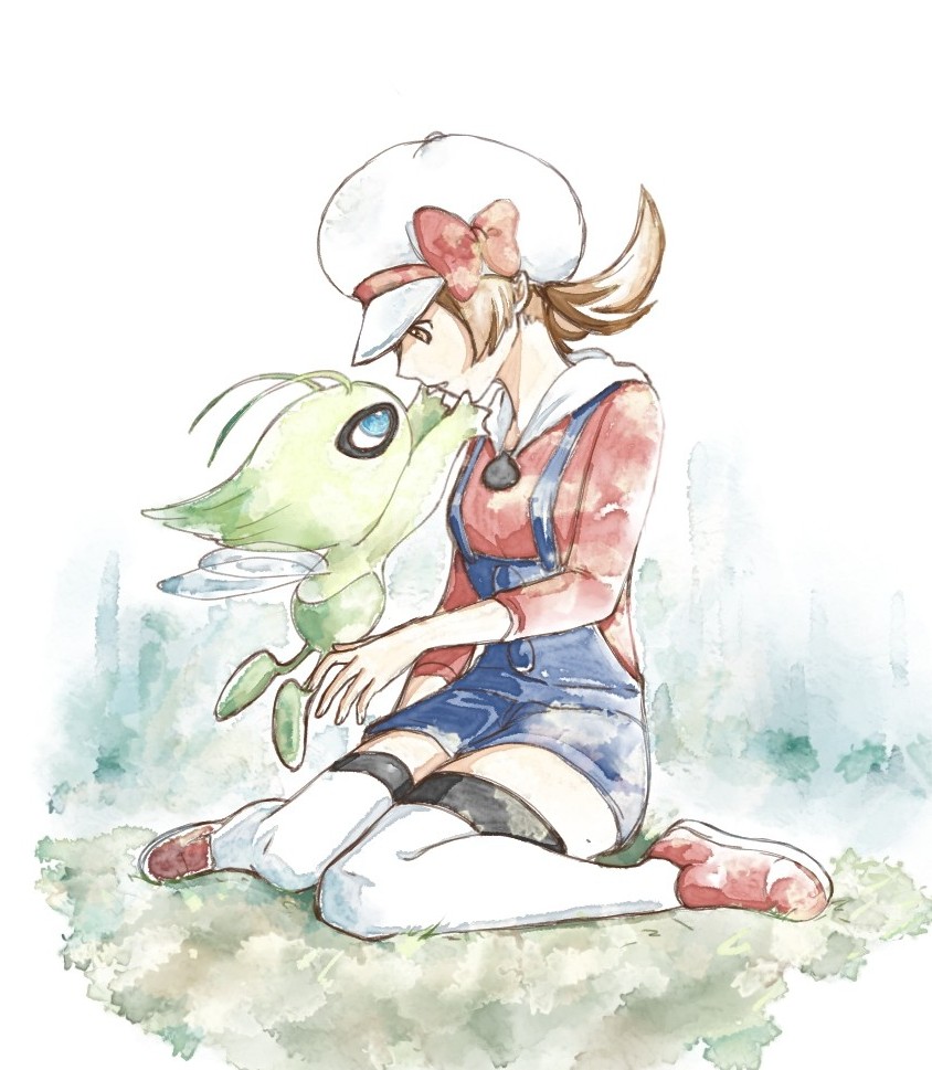 lyra and celebi (pokemon and 1 more) drawn by asuka_rkgk