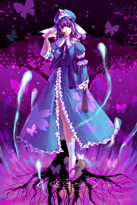 saigyouji yuyuko and saigyou ayakashi (touhou) drawn by unasaka_ryou