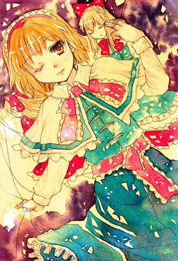 alice margatroid, shanghai doll, and hourai doll (touhou) drawn by n-mix