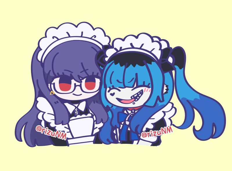 amemiya darumi and shizuhara hiruko (the hundred line -last defense academy-) drawn by rizu_(rizunm)