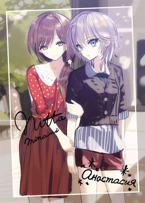 nitta minami and anastasia (idolmaster and 1 more) drawn by tsukigami_runa