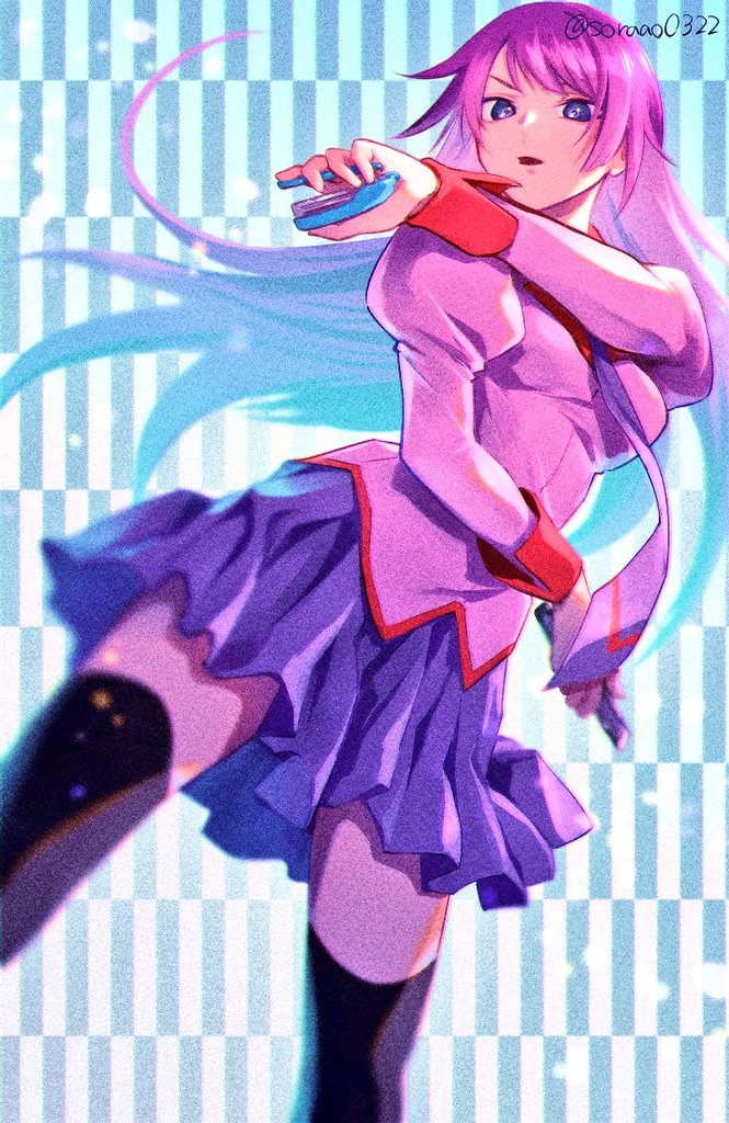 senjougahara hitagi (monogatari and 1 more) drawn by soraao0322