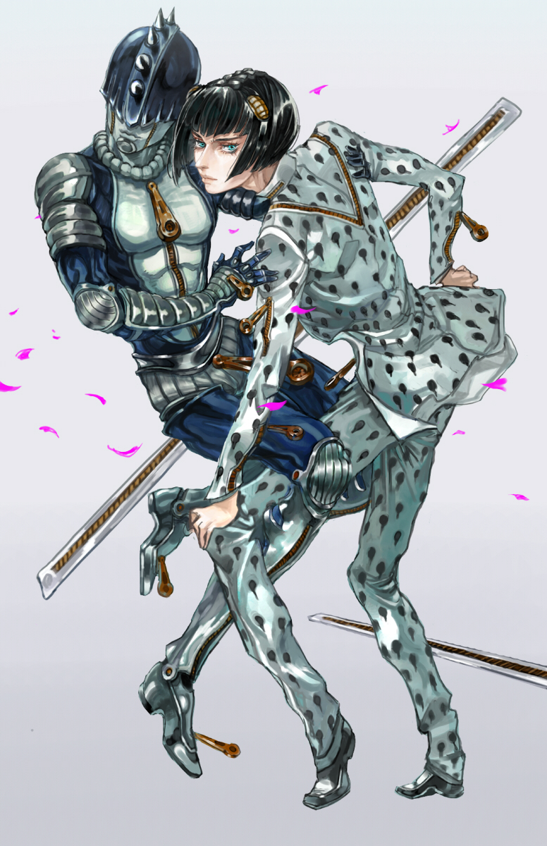 bruno bucciarati and sticky fingers (jojo no kimyou na bouken and 1 more) drawn by touge_(kubiwa_tsuki)