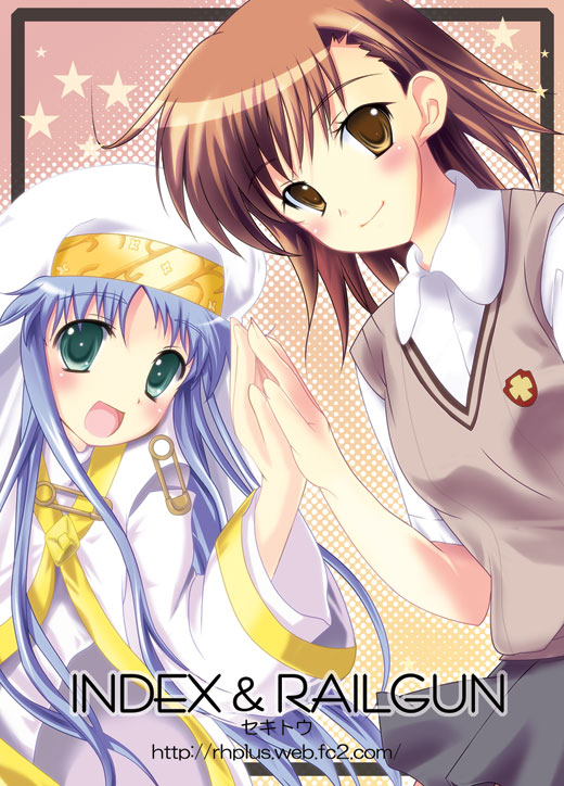 misaka mikoto and index (toaru majutsu no index and 1 more) drawn by saka