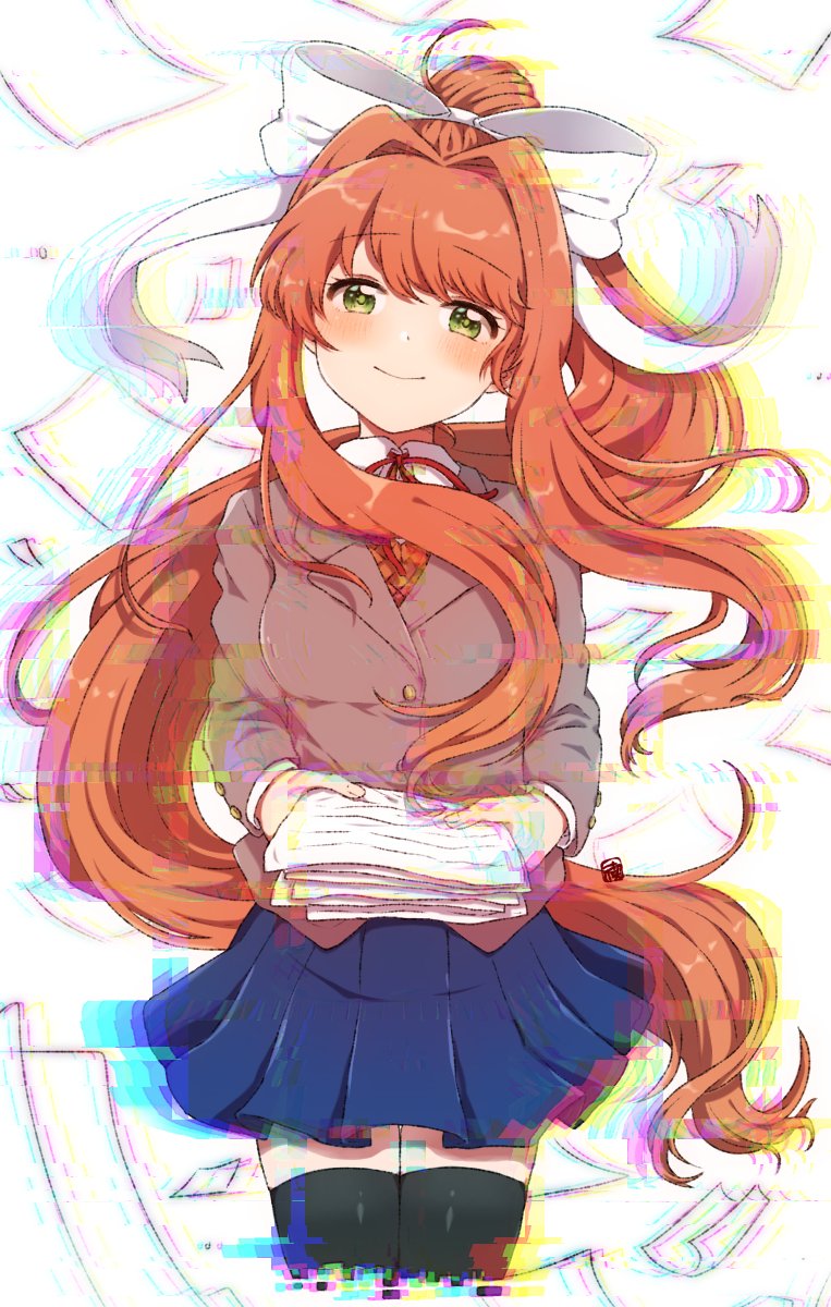 monika (doki doki literature club) drawn by sogi_mi
