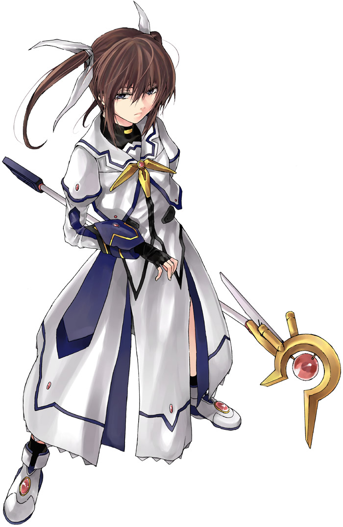 takamachi nanoha and raising heart (lyrical nanoha and 2 more) drawn by kurokoeda