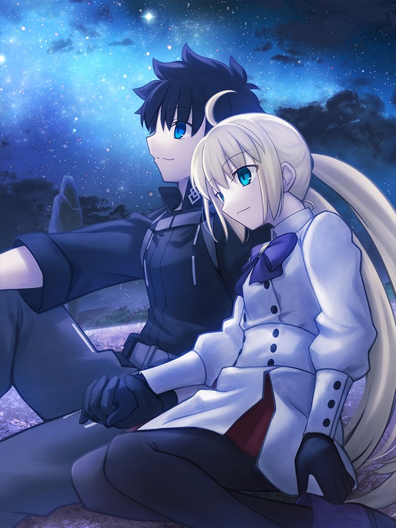 artoria pendragon, fujimaru ritsuka, and artoria caster (fate and 1 more) drawn by shoori_(migiha)