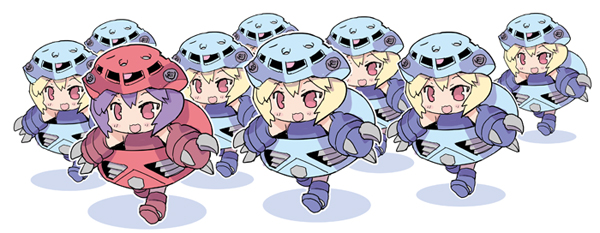 z'gok and z'gok char custom (gundam and 2 more) drawn by blade_(galaxist)