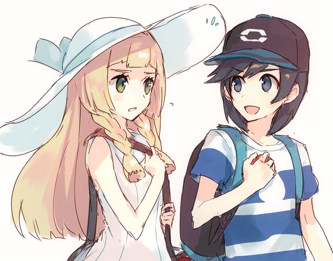 lillie and elio (pokemon and 1 more) drawn by zp_hn02