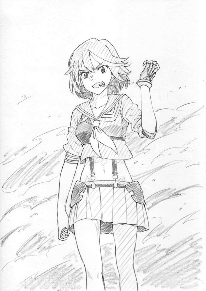 matoi ryuuko and senketsu (kill la kill) drawn by iyakun