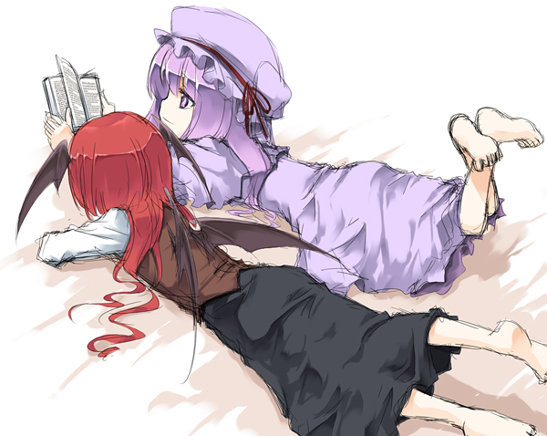 patchouli knowledge and koakuma (touhou) drawn by sakuraba_yuuki