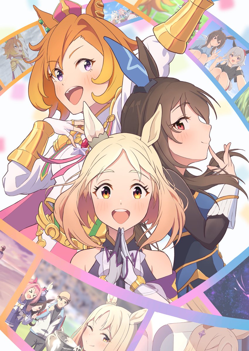 trainer, rice shower, oguri cap, admire vega, curren chan, and 4 more (umamusume and 1 more) drawn by akanekai
