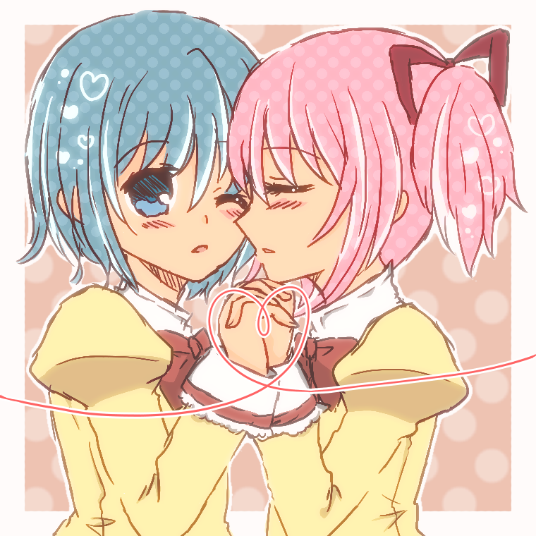 kaname madoka and miki sayaka (mahou shoujo madoka magica) drawn by bloom2425