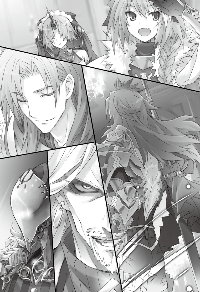 astolfo, frankenstein's monster, siegfried, vlad iii, chiron, and 1 more (fate and 1 more) drawn by konoe_ototsugu