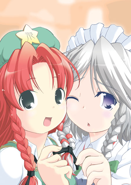 izayoi sakuya and hong meiling (touhou) drawn by naitou_satoshi