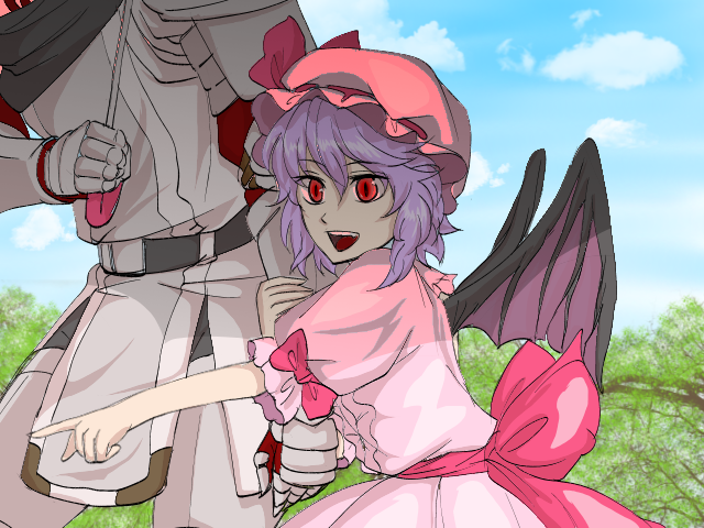 remilia scarlet and buront (touhou and 3 more) drawn by maruman