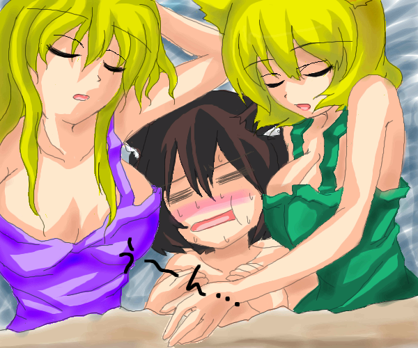 yakumo yukari, yakumo ran, and chen (touhou) drawn by kurinton