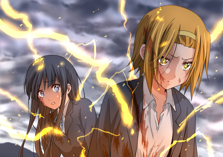 akiyama mio and tainaka ritsu (k-on! and 1 more) drawn by sawanatsu_mikan