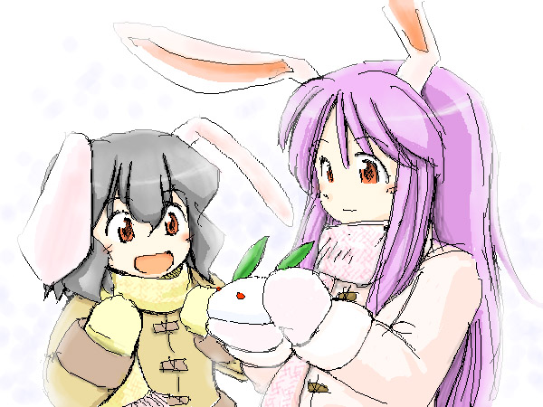 reisen udongein inaba and inaba tewi (touhou) drawn by e_saiba
