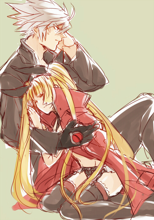 ragna the bloodedge and rachel alucard (blazblue) drawn by tomo_(tomorag7)