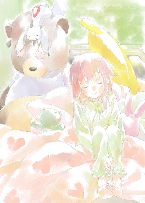 kaname madoka and kyubey (mahou shoujo madoka magica) drawn by mizuki_makoto