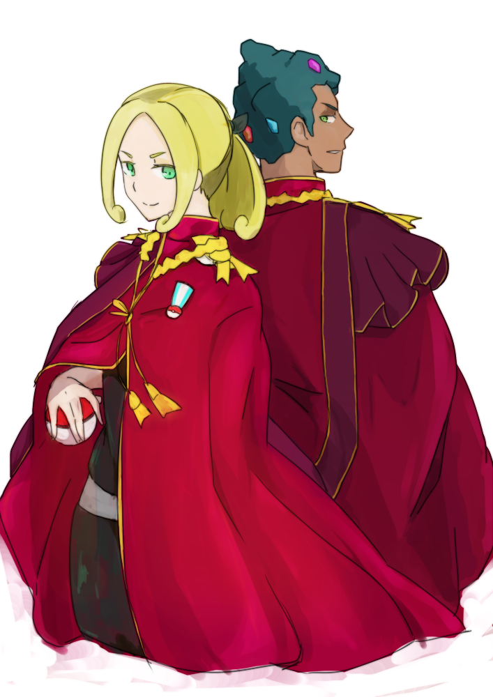 viola and grant (pokemon and 1 more) drawn by hsin