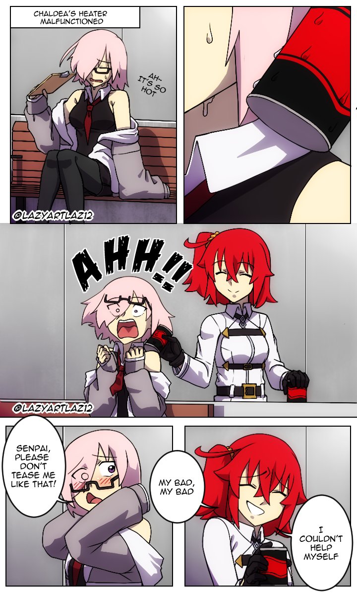 mash kyrielight and fujimaru ritsuka (fate and 1 more) drawn by lazyartlazy12 and tyrnickleback