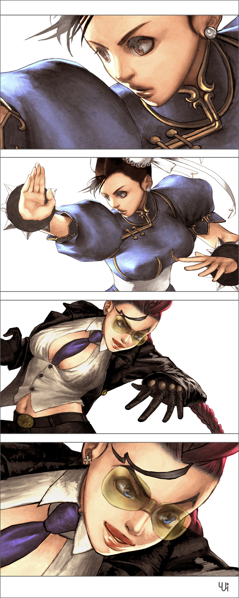 chun-li and crimson viper (street fighter and 1 more) drawn by yukikotsu