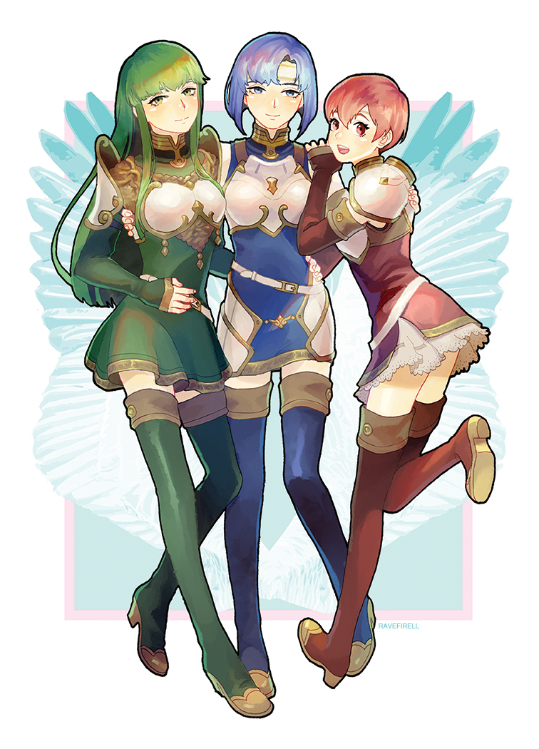 palla, catria, and est (fire emblem and 6 more) drawn by ravefirell