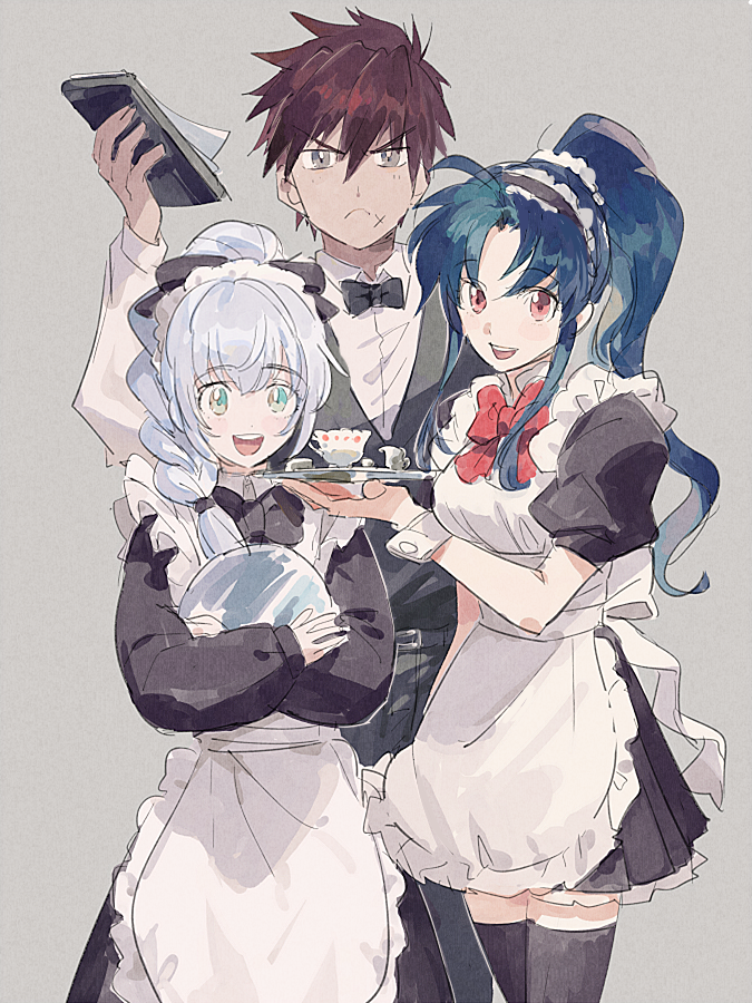 chidori kaname, teletha testarossa, and sagara sousuke (full metal panic!) drawn by aoki_(fumomo)