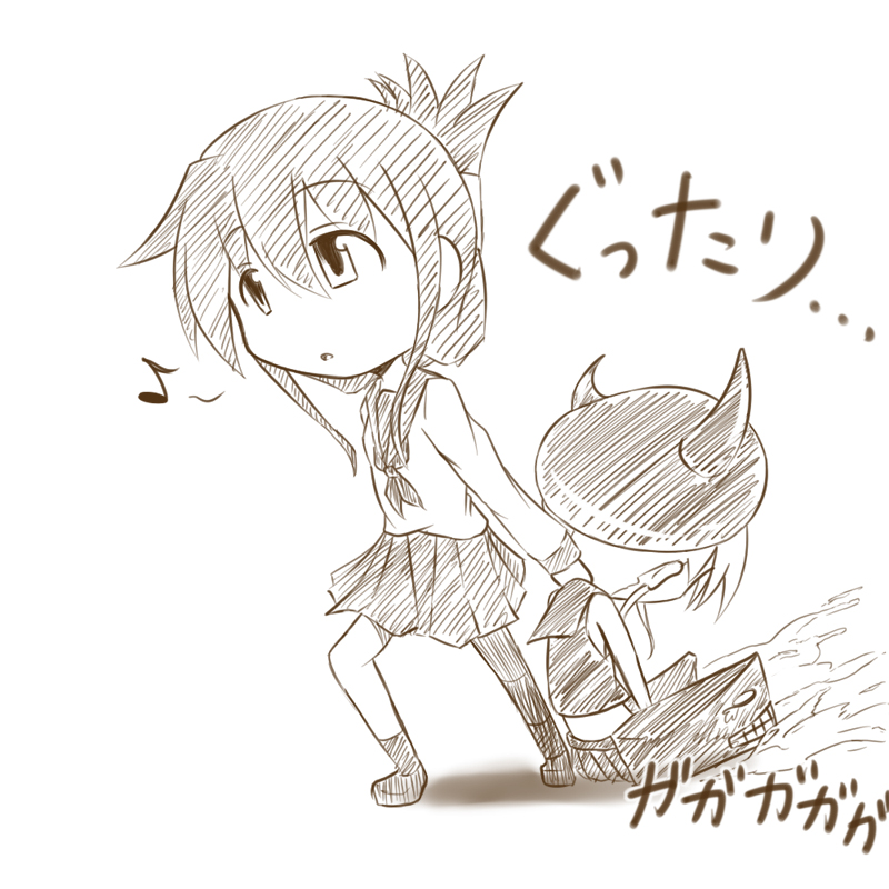 inazuma and destroyer princess (kantai collection) drawn by tabiutaonpu
