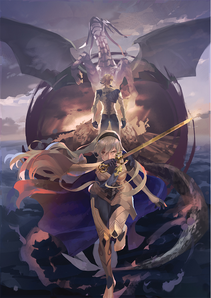female corrin, male corrin, and corrin (fire emblem and 1 more) drawn by moekki