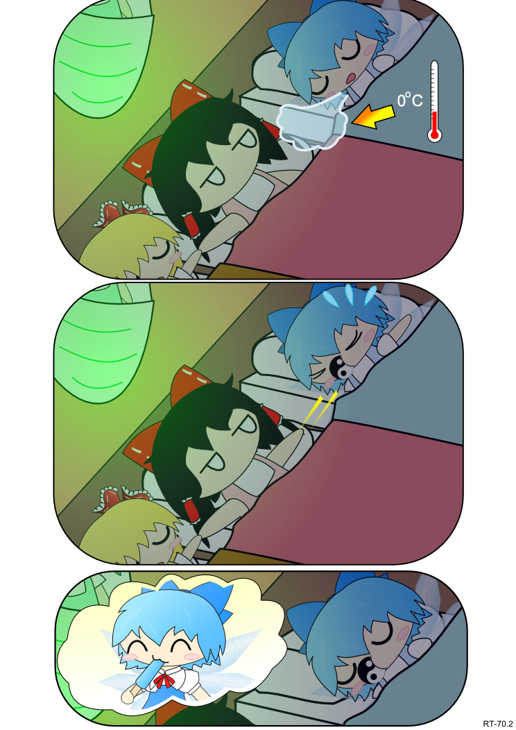 hakurei reimu, cirno, rumia, and wriggle nightbug (touhou) drawn by dozy_(d_mendozer)