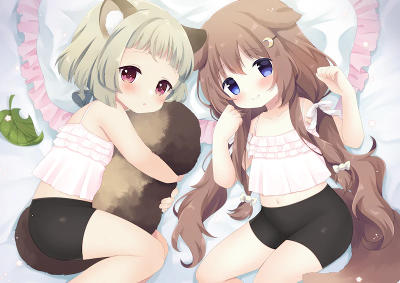 sayu and fumizuki (genshin impact and 1 more) drawn by sen1986