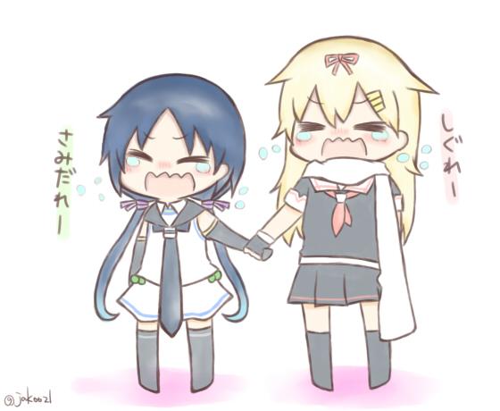 yuudachi, yuudachi kai ni, and suzukaze (kantai collection) drawn by jako_(jakoo21)