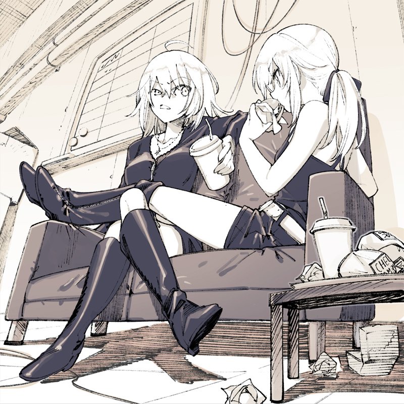 artoria pendragon, jeanne d'arc alter, and saber alter (fate and 1 more) drawn by nakatani_nio