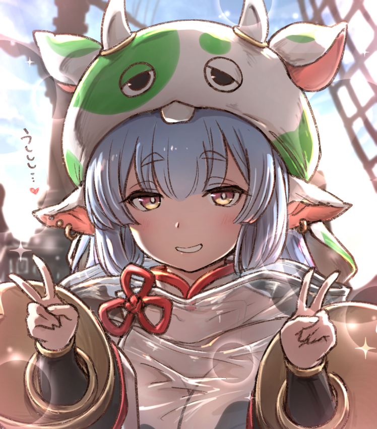 catura and gachapin (granblue fantasy and 1 more) drawn by kiikii_(kitsukedokoro)