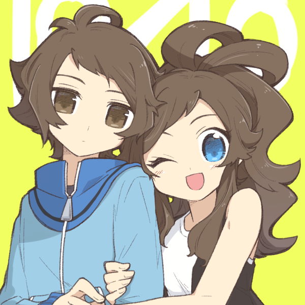 hilda and hilbert (pokemon and 1 more) drawn by chiyo408