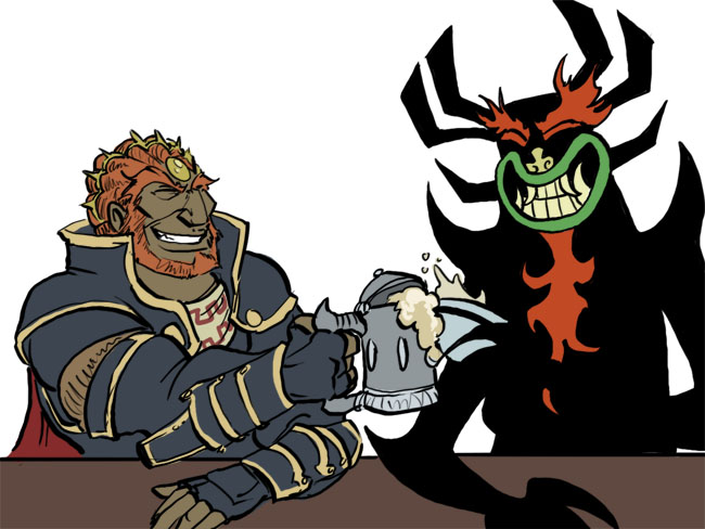 ganondorf and aku (the legend of zelda and 3 more) drawn by coelasquid