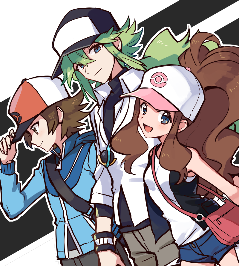 hilda, hilbert, and n (pokemon and 1 more) drawn by tpi_ri
