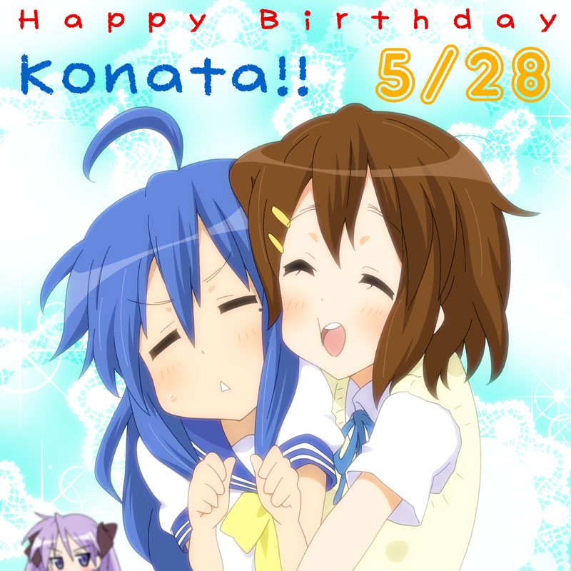 hirasawa yui, hiiragi kagami, and izumi konata (k-on! and 2 more) drawn by eunos