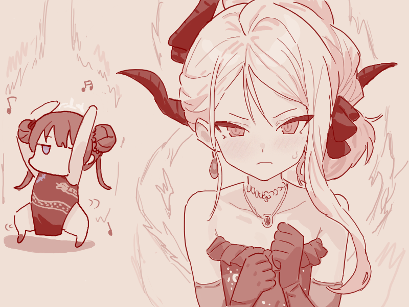 hina and kisaki (blue archive) drawn by fight_yoghurt