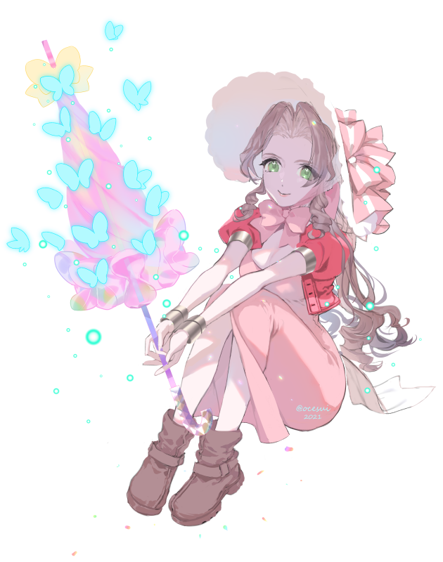 aerith gainsborough (final fantasy and 1 more) drawn by ocesui
