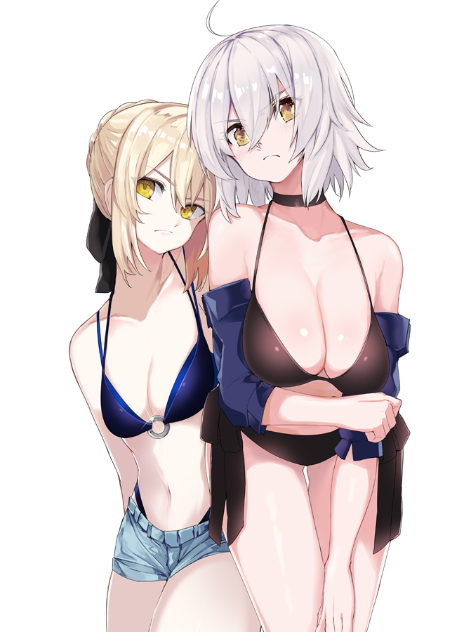 artoria pendragon, jeanne d'arc alter, and saber alter (fate and 1 more) drawn by kanameya