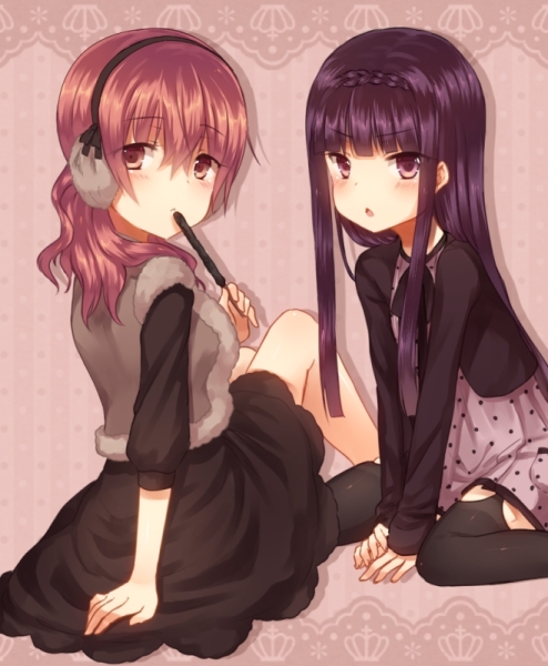shirakiin ririchiyo and roromiya karuta (inu x boku ss) drawn by moe_(hamhamham)