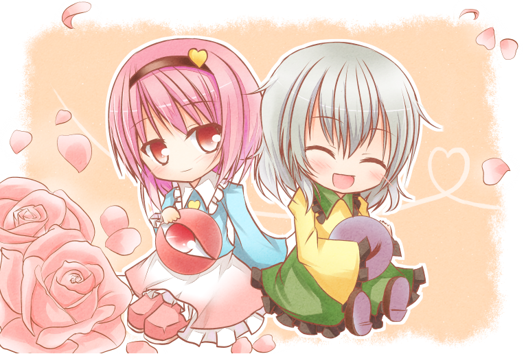 komeiji koishi and komeiji satori (touhou) drawn by yuuhagi_(amaretto-no-natsu)