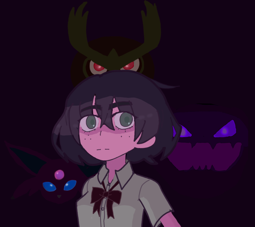 espeon, haunter, sophie, and noctowl (original and 1 more) drawn by user_hshn5354
